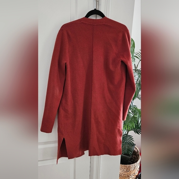 Women's Open Front Cardigan Sweater - Rust - Picture 2 of 3